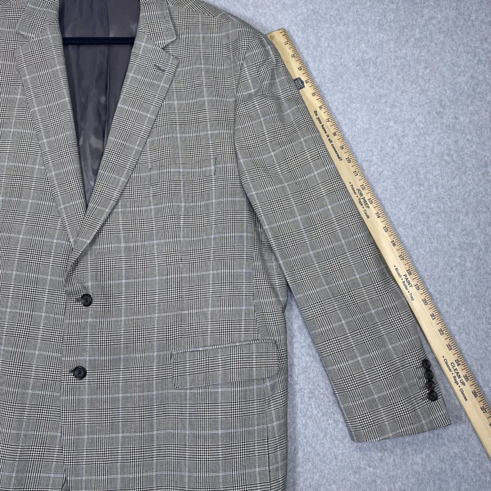 Ralph Lauren Blazer Mens 54R Gray Glen Plaid Silk Wool Blend Sport Coat